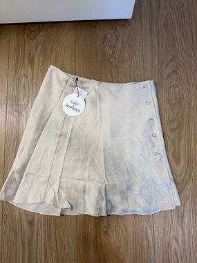 NWT Lost Wander Cream Mini Skirt with Side Buttons